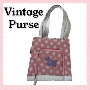 Vintage Purse Girly Pink White Polka Dots  & Lavender Purple Scotty Dog